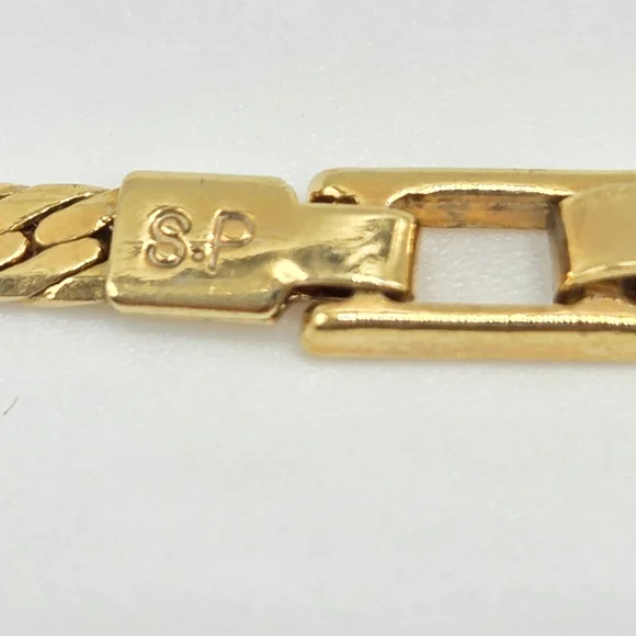 Vintage Avon Marquise Crystal Tennis Style Y-Necklace Gold Tone 17" - Picture 8 of 12